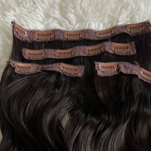 Dark Brown Hair Extensions with Clips - Picture 4 of 4